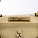 PRADA Gamaguchi Hand Bag Leather Beige Gold Auth 135924-14
