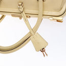 PRADA Gamaguchi Hand Bag Leather Beige Gold Auth 135924-16