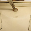 PRADA Gamaguchi Hand Bag Leather Beige Gold Auth 135924-17
