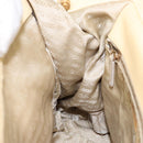 PRADA Gamaguchi Hand Bag Leather Beige Gold Auth 135924-21