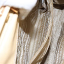 PRADA Gamaguchi Hand Bag Leather Beige Gold Auth 135924-23