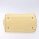 PRADA Gamaguchi Hand Bag Leather Beige Gold Auth 135924-9