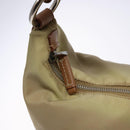 PRADA Tote Bag Nylon Beige Silver Auth 135926-19