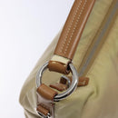 PRADA Tote Bag Nylon Beige Silver Auth 135926-9