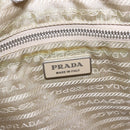 PRADA Tote Bag Nylon Beige Silver Auth 135926-20