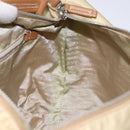 PRADA Tote Bag Nylon Beige Silver Auth 135926-21