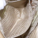 PRADA Tote Bag Nylon Beige Silver Auth 135926-23