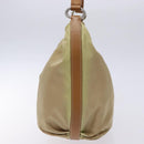 PRADA Tote Bag Nylon Beige Silver Auth 135926-3