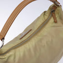 PRADA Tote Bag Nylon Beige Silver Auth 135926-6