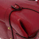 Salvatore Ferragamo Gancini Hand Bag Leather Red Gold Auth 135928-12