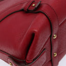 Salvatore Ferragamo Gancini Hand Bag Leather Red Gold Auth 135928-13