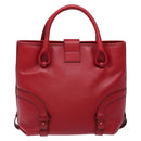 Salvatore Ferragamo Gancini Hand Bag Leather Red Gold Auth 135928-3