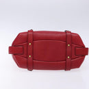 Salvatore Ferragamo Gancini Hand Bag Leather Red Gold Auth 135928-9