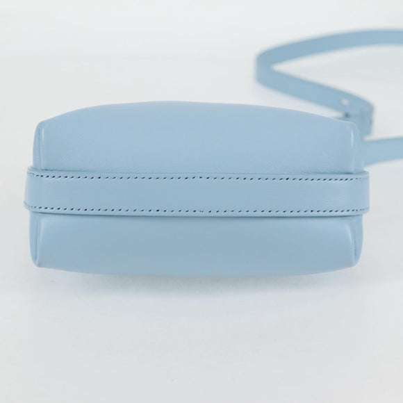 Salvatore Ferragamo Gancini Shoulder Bag Leather Light Blue Gold Auth 135930M