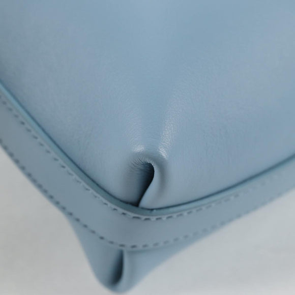 Salvatore Ferragamo Gancini Shoulder Bag Leather Light Blue Gold Auth 135930M