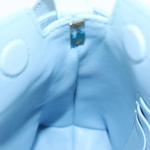 Salvatore Ferragamo Gancini Shoulder Bag Leather Light Blue Gold Auth 135930M