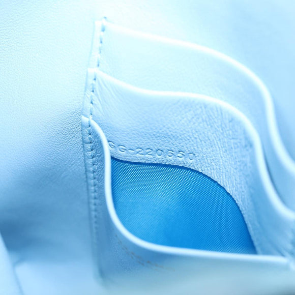 Salvatore Ferragamo Gancini Shoulder Bag Leather Light Blue Gold Auth 135930M