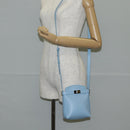 Salvatore Ferragamo Gancini Shoulder Bag Leather Light Blue Gold Auth 135930M-21