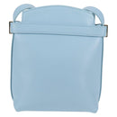 Salvatore Ferragamo Gancini Shoulder Bag Leather Light Blue Gold Auth 135930M-3