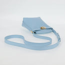 Salvatore Ferragamo Gancini Shoulder Bag Leather Light Blue Gold Auth 135930M-7