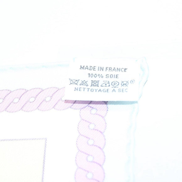 HERMES Carre 90 Scarf ""LA BERLINE BAYADERE"" Silk Light Blue Auth 135933