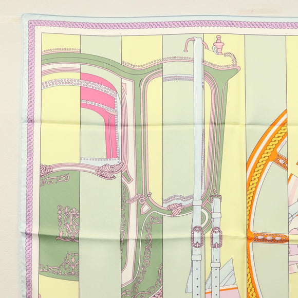 HERMES Carre 90 Scarf ""LA BERLINE BAYADERE"" Silk Light Blue Auth 135933