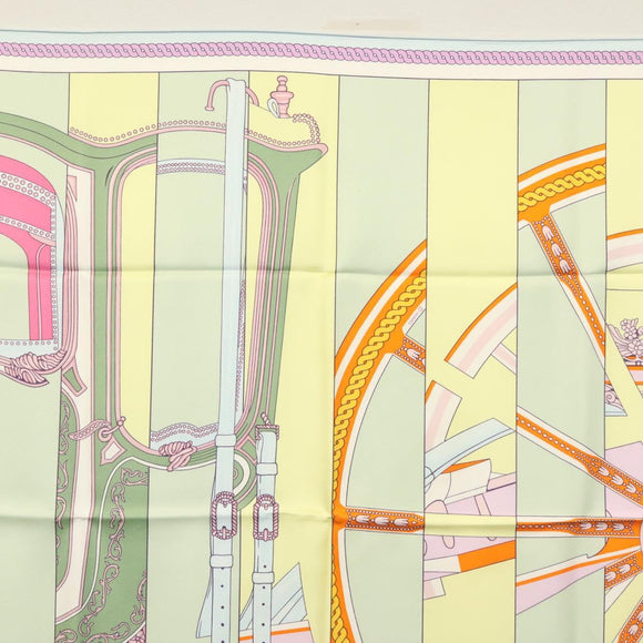 HERMES Carre 90 Scarf ""LA BERLINE BAYADERE"" Silk Light Blue Auth 135933