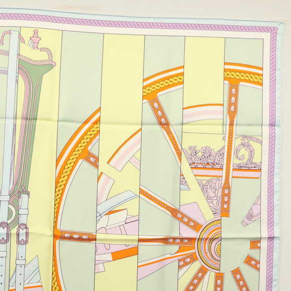 HERMES Carre 90 Scarf ""LA BERLINE BAYADERE"" Silk Light Blue Auth 135933