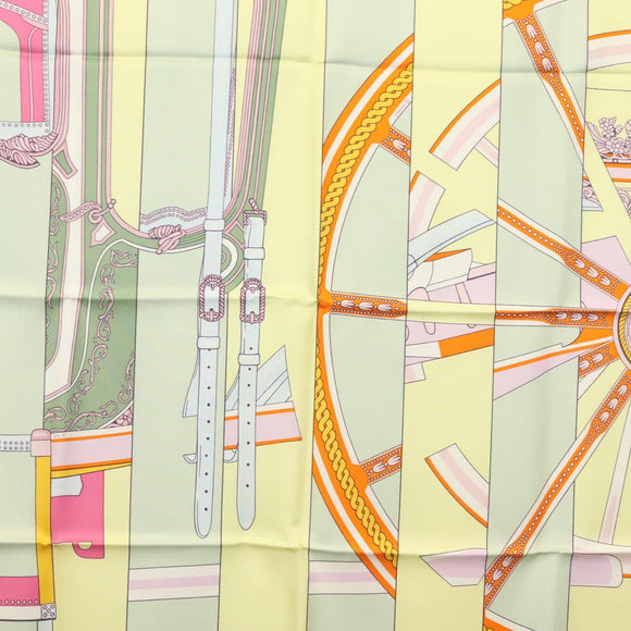 HERMES Carre 90 Scarf ""LA BERLINE BAYADERE"" Silk Light Blue Auth 135933