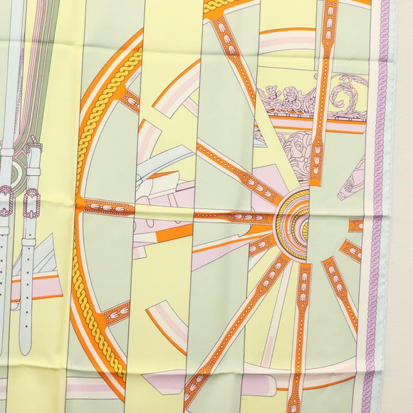 HERMES Carre 90 Scarf ""LA BERLINE BAYADERE"" Silk Light Blue Auth 135933