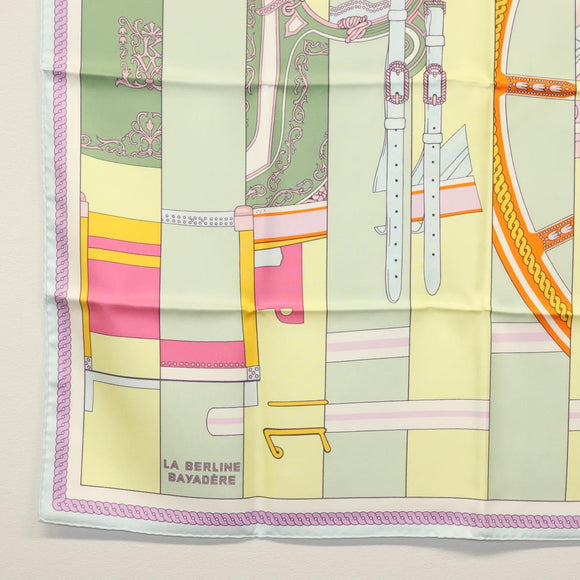 HERMES Carre 90 Scarf ""LA BERLINE BAYADERE"" Silk Light Blue Auth 135933