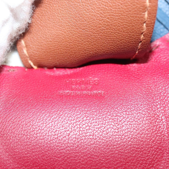 HERMES Rodeo MM Bag Charm Leather Wine Red Auth 135936