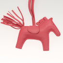 HERMES Rodeo Charm PM Charm Leather Pink Auth 135937-4