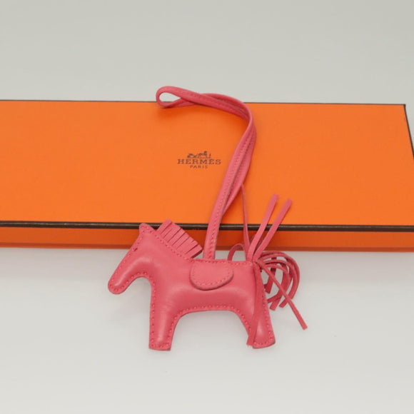 HERMES Rodeo Charm PM Charm Leather Pink Auth 135937