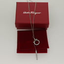 Salvatore Ferragamo Gancini Necklace metal Silver Auth 135938-14