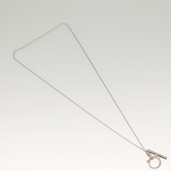 Salvatore Ferragamo Gancini Necklace metal Silver Auth 135938