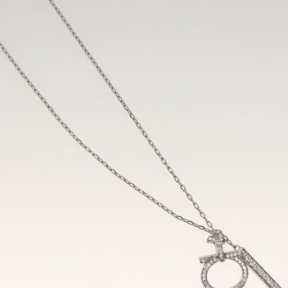 Salvatore Ferragamo Gancini Necklace metal Silver Auth 135938
