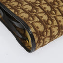 Christian Dior Trotter Canvas Shoulder Bag Brown Gold Auth 135940-11