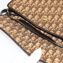 Christian Dior Trotter Canvas Shoulder Bag Brown Gold Auth 135940-15