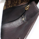 Christian Dior Trotter Canvas Shoulder Bag Brown Gold Auth 135940-18