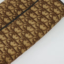 Christian Dior Trotter Canvas Shoulder Bag Brown Gold Auth 135940-6