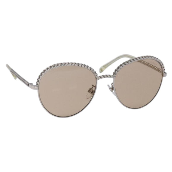CHANEL Sunglasses plastic Silver CC Auth 135942