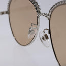 CHANEL Sunglasses plastic Silver CC Auth 135942-10