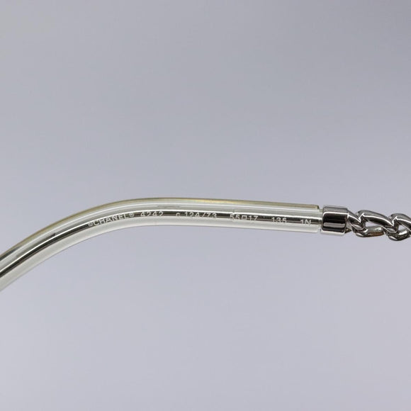 CHANEL Sunglasses plastic Silver CC Auth 135942
