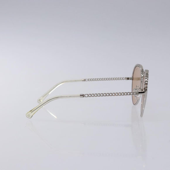 CHANEL Sunglasses plastic Silver CC Auth 135942