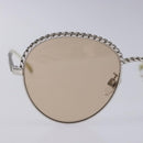 CHANEL Sunglasses plastic Silver CC Auth 135942-6