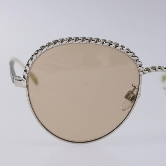 CHANEL Sunglasses plastic Silver CC Auth 135942