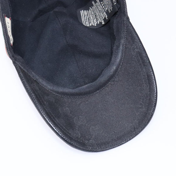 GUCCI Web Sherry Line GG Canvas Cap S Black Red Green 200085 Auth 135944