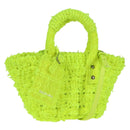 BALENCIAGA Bistro XXS Hand Bag Wool 2way Yellow Silver Auth 135947M-1