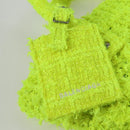 BALENCIAGA Bistro XXS Hand Bag Wool 2way Yellow Silver Auth 135947M-20